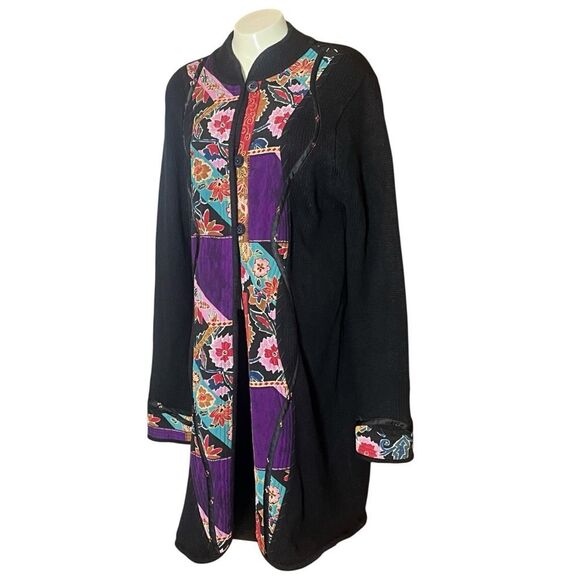 KOOS of Course! Vintage Patchwork Detail Long Duster Cardigan - Picture 3 of 8